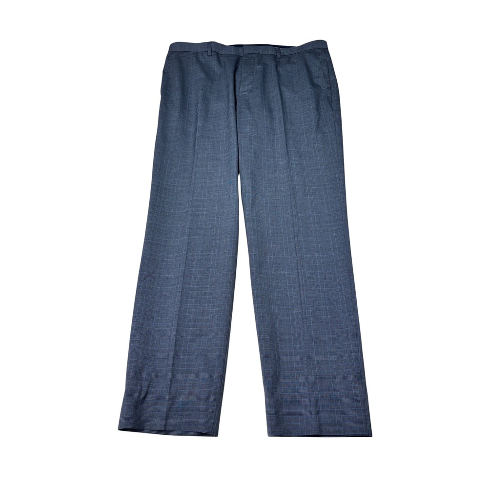J.Crew Thompson Mens Blue Glen Plaid Wool Blend Dress Pants W35 L30 CG212